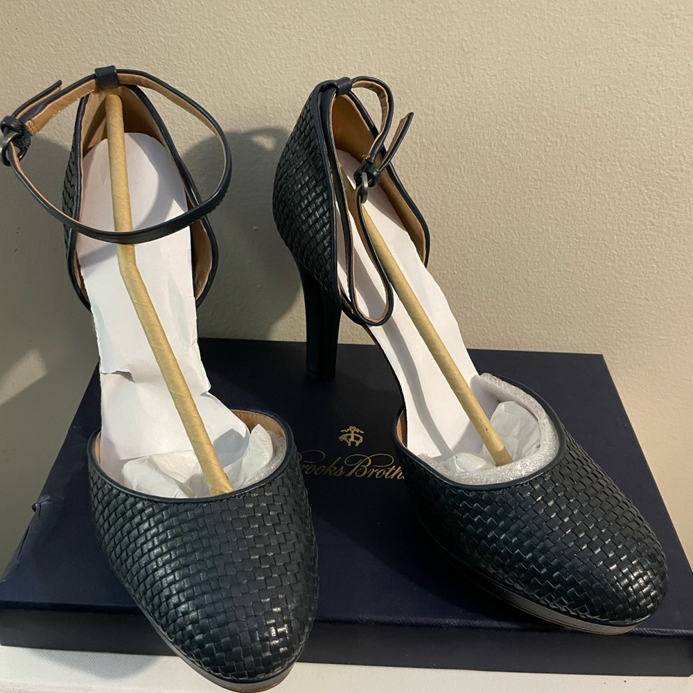 Genuine leather platform stilettos